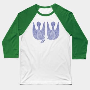 Couple of cute blue peace birds, version 3 Baseball T-Shirt